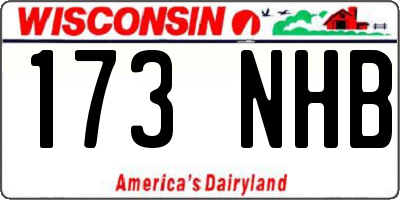 WI license plate 173NHB