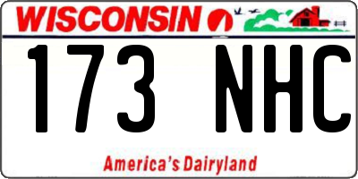 WI license plate 173NHC