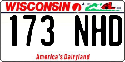 WI license plate 173NHD