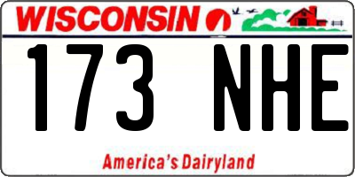 WI license plate 173NHE