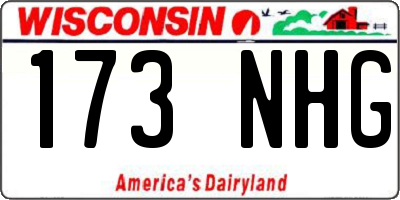 WI license plate 173NHG