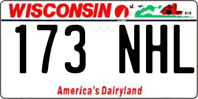 WI license plate 173NHL