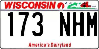 WI license plate 173NHM