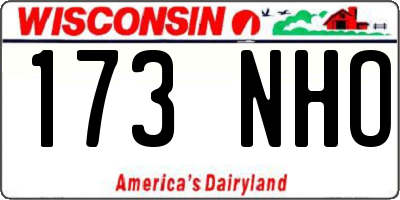 WI license plate 173NHO