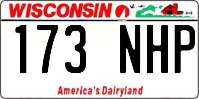 WI license plate 173NHP