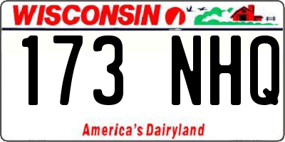 WI license plate 173NHQ
