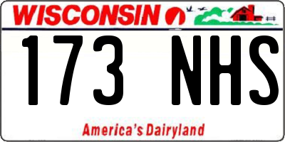 WI license plate 173NHS