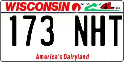 WI license plate 173NHT