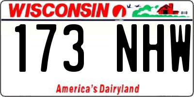 WI license plate 173NHW