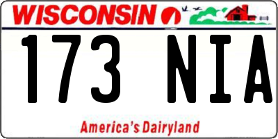 WI license plate 173NIA