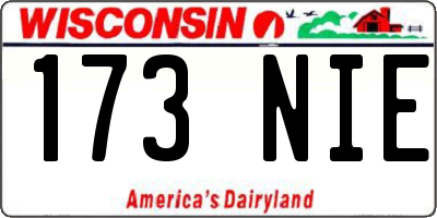 WI license plate 173NIE