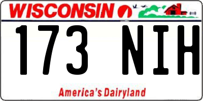 WI license plate 173NIH
