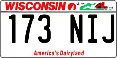 WI license plate 173NIJ