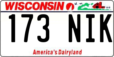 WI license plate 173NIK