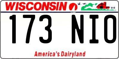 WI license plate 173NIO