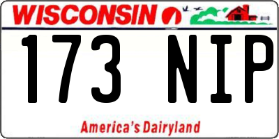 WI license plate 173NIP