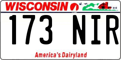 WI license plate 173NIR