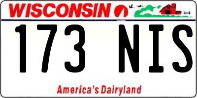 WI license plate 173NIS