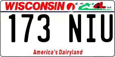 WI license plate 173NIU