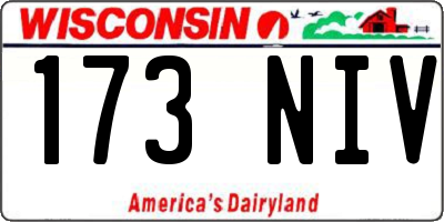 WI license plate 173NIV