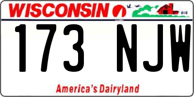 WI license plate 173NJW