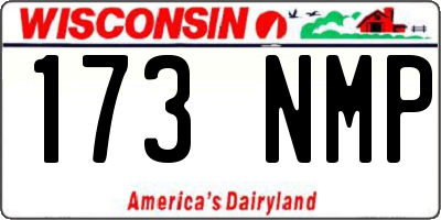 WI license plate 173NMP
