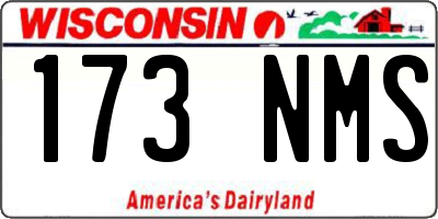 WI license plate 173NMS