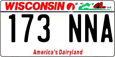WI license plate 173NNA