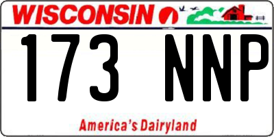 WI license plate 173NNP