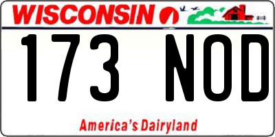 WI license plate 173NOD