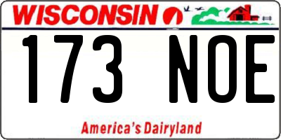 WI license plate 173NOE