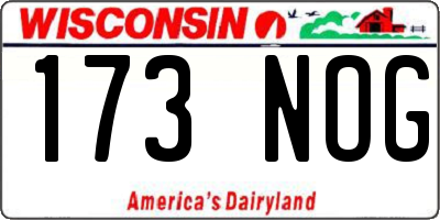WI license plate 173NOG