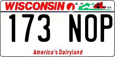 WI license plate 173NOP