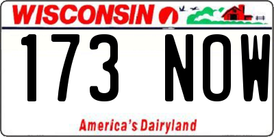 WI license plate 173NOW