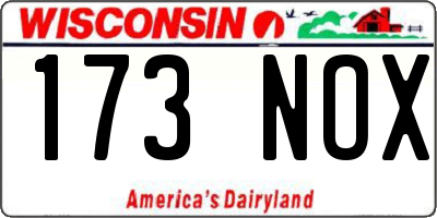 WI license plate 173NOX