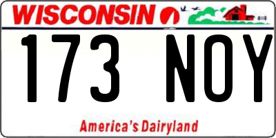 WI license plate 173NOY