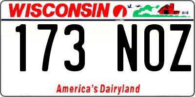 WI license plate 173NOZ