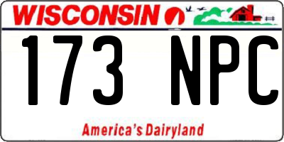WI license plate 173NPC