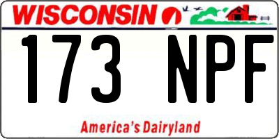 WI license plate 173NPF