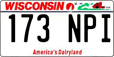 WI license plate 173NPI