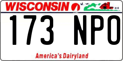 WI license plate 173NPO