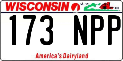 WI license plate 173NPP
