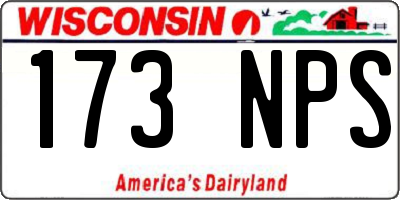 WI license plate 173NPS