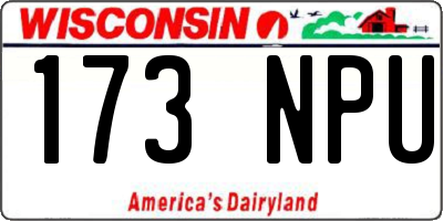 WI license plate 173NPU
