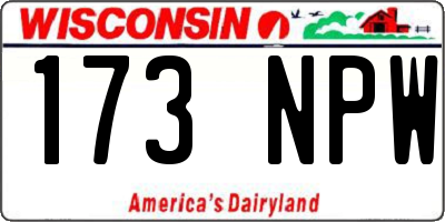 WI license plate 173NPW