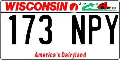 WI license plate 173NPY