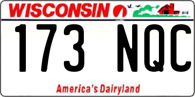 WI license plate 173NQC