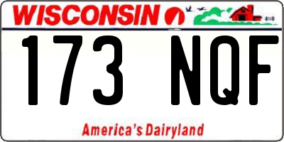 WI license plate 173NQF
