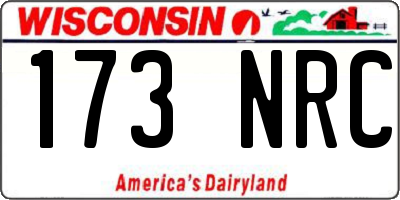 WI license plate 173NRC