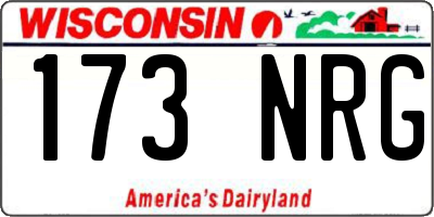 WI license plate 173NRG
